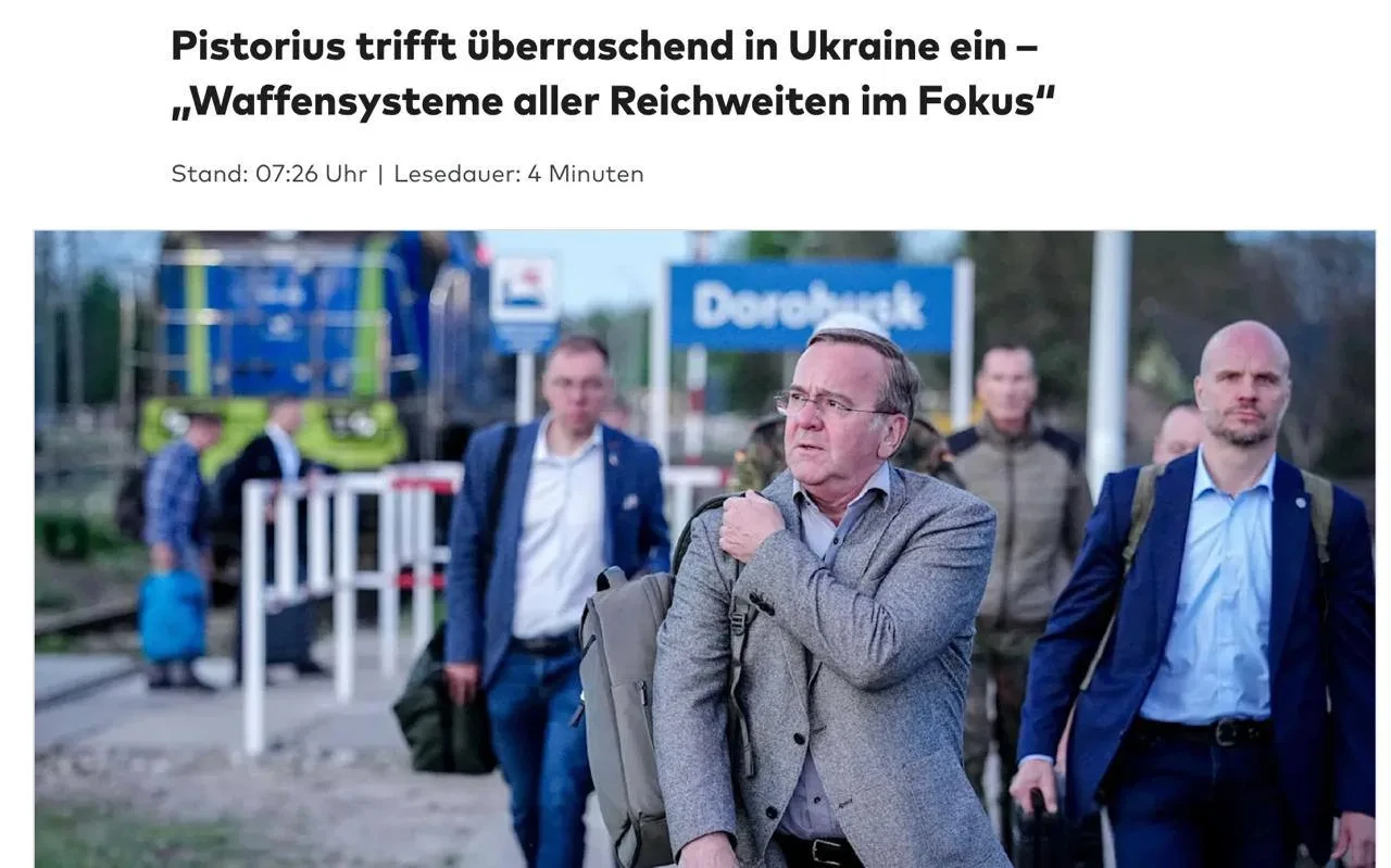 Министр обороны Германии Писториус приезжает на Украину уже как к себе домой (на дачу): "Германия хо