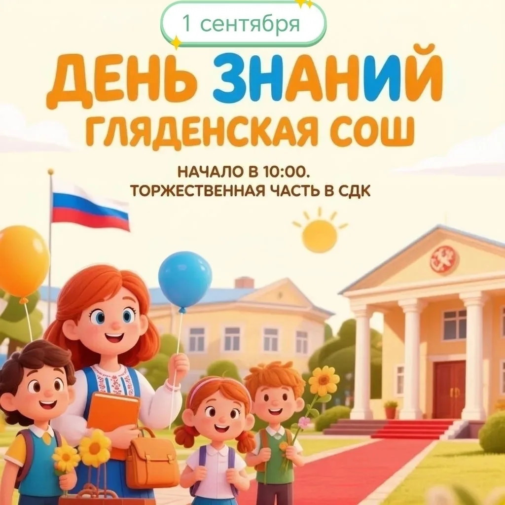🔔 Гляденская СОШ: обратный отсчёт до 1 сентября‼️