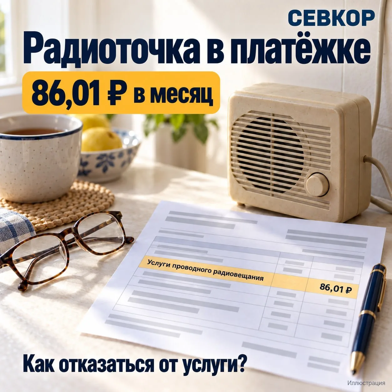 86 рублей за радиоточку: севастопольцы заметили новую строку в платёжках