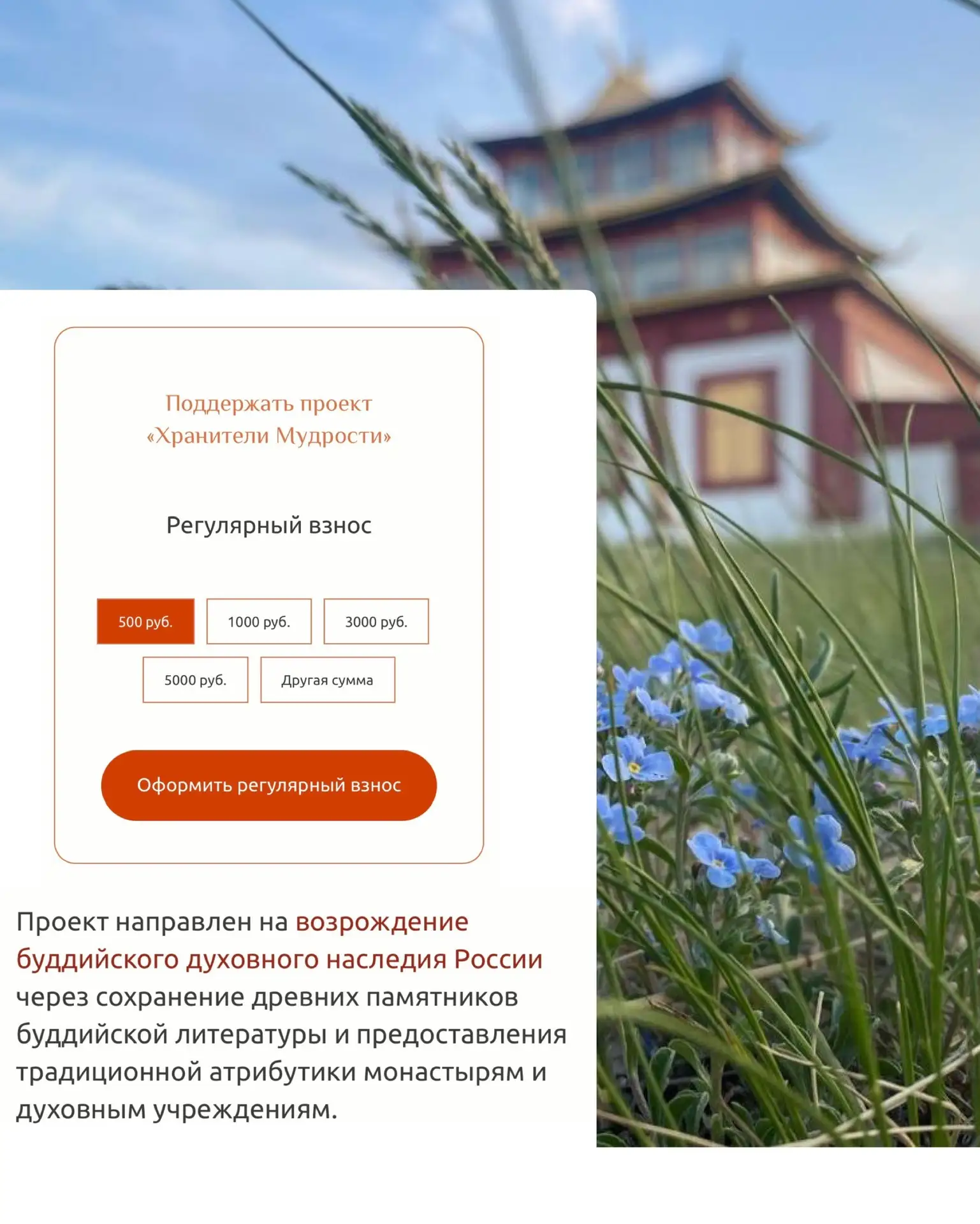 Что дает поддержка нашего проекта?
В первую очередь - возможности.

Согласно древним буддийским книг