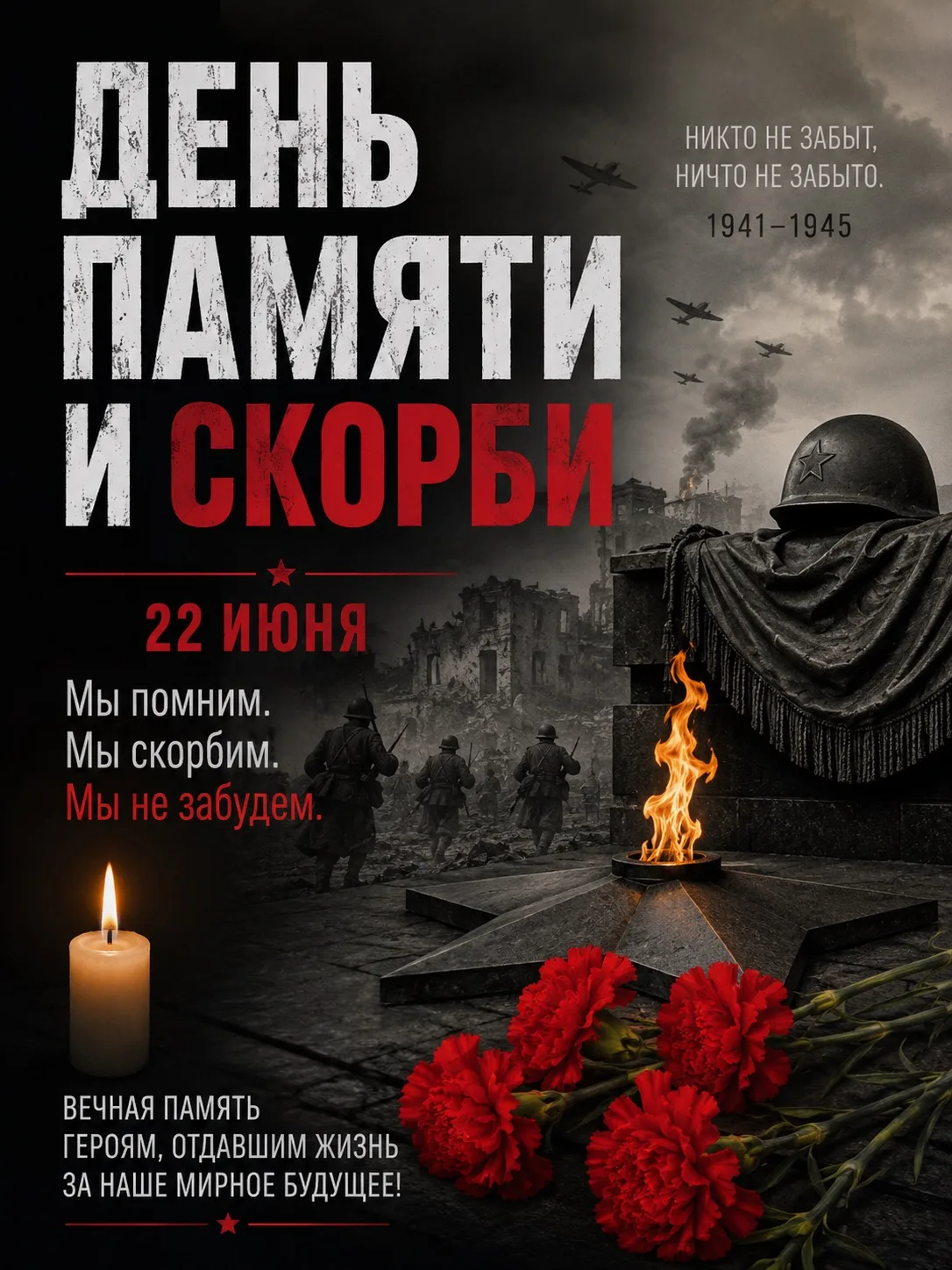🕯️ 22 июня — День памяти и скорби

22 июня 1941 года началась Великая Отечественная война — одна из