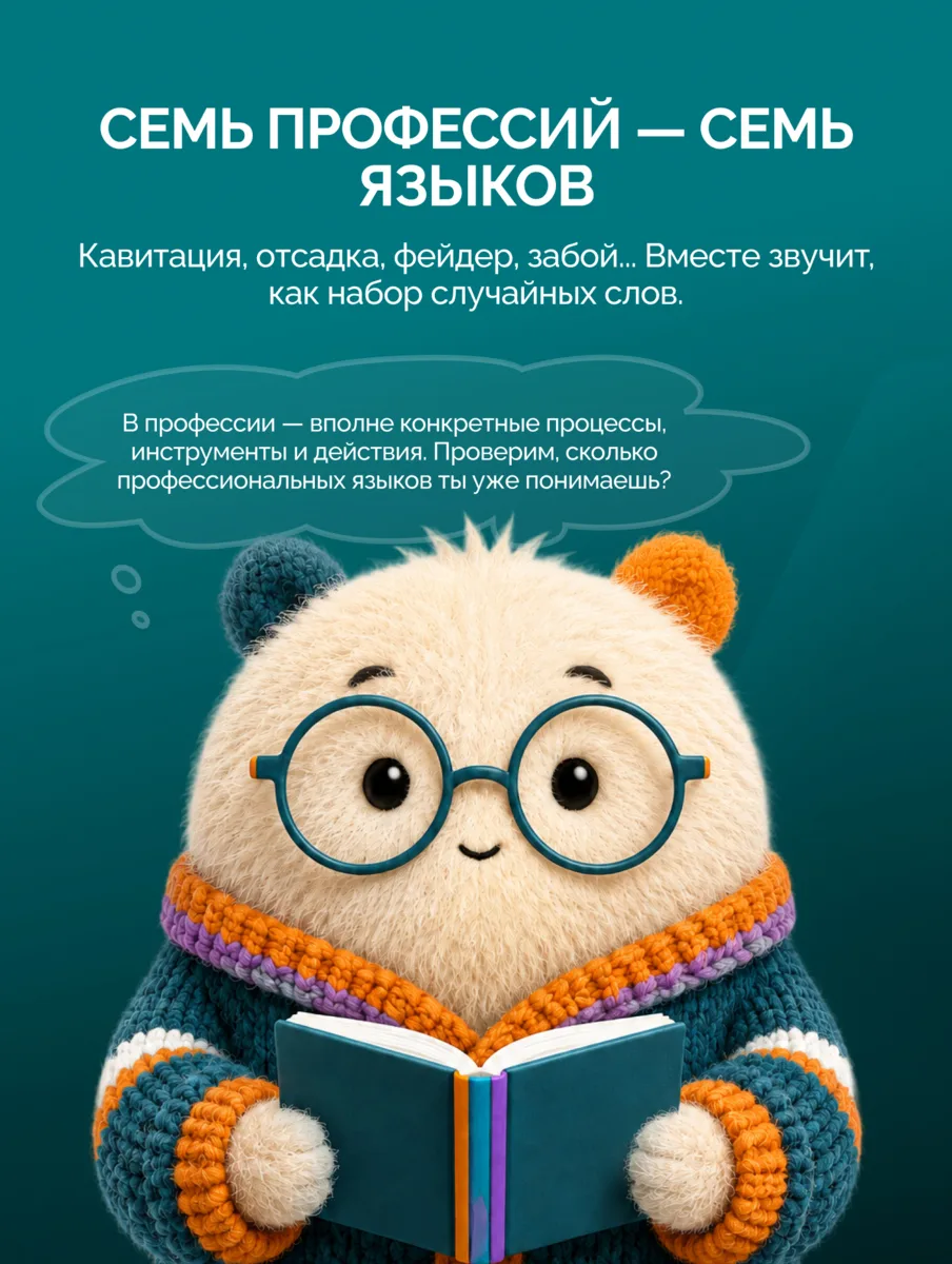 Кавитация, отсадка, фейдер, забой. Если собрать эти слова в одном предложении — получит...