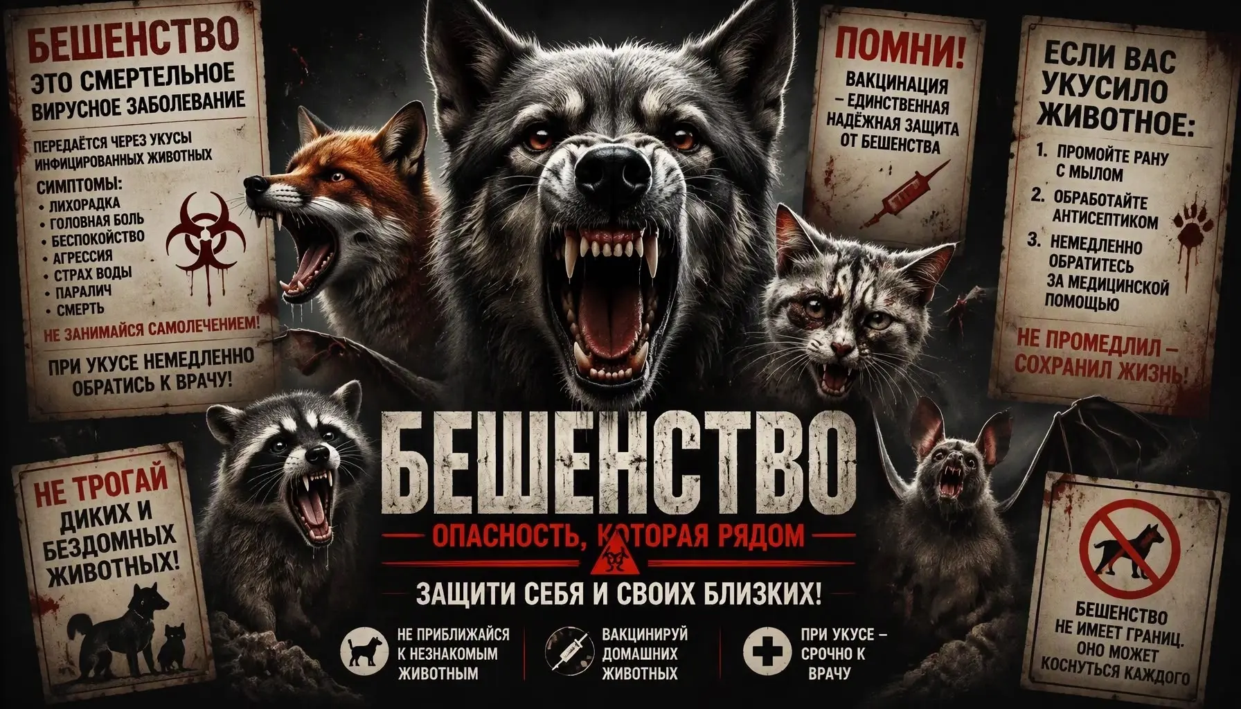 ❗БЕШЕНСТВО: ОПАСНАЯ ИНФЕКЦИЯ, КОТОРУЮ НЕЛЬЗЯ ИГНОРИРОВАТЬ
