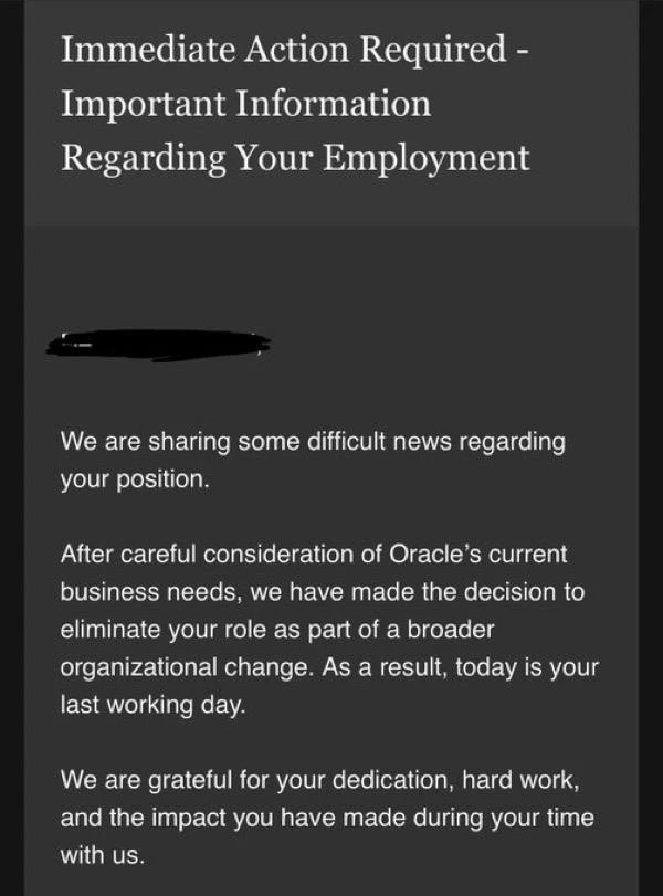 ИИ забирает рабочие места в Oracle — в понедельник компания одним днем уволила ТЫСЯЧИ с...