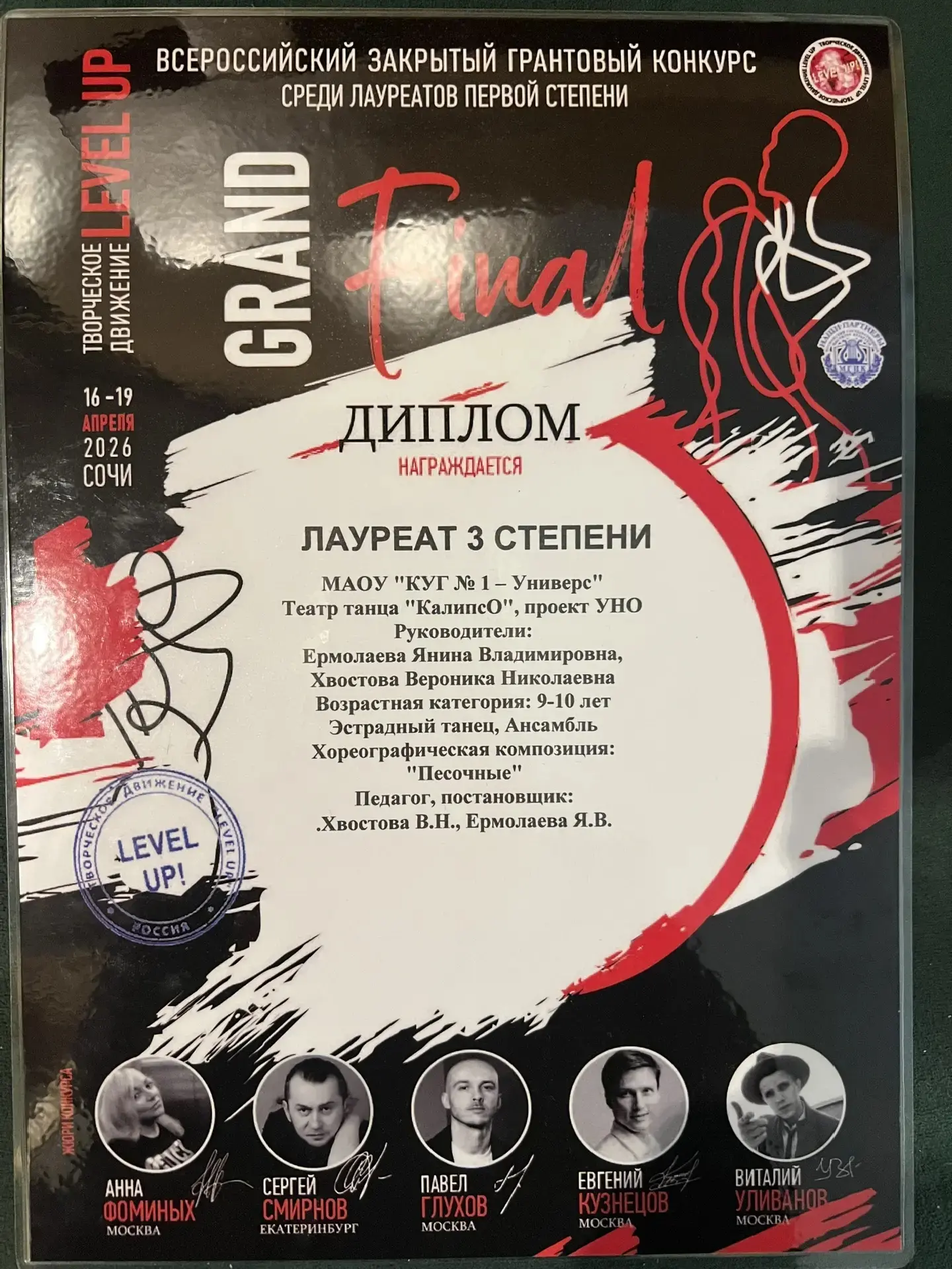 16-19 апреля в Красной поляне в Сочи прошел закрытый грантовый конкурс в сфере хореографического иск