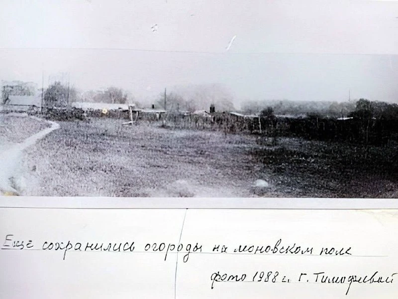 1988 год. Вид на бывшую деревню Леоново.