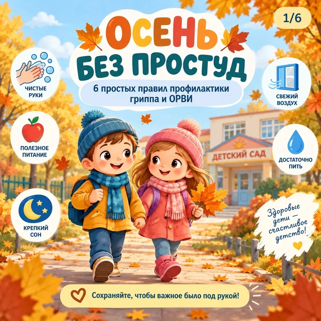 🍂Осень без простуд: вспоминаем простые правила!