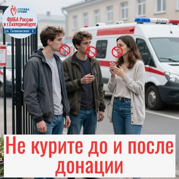 Важное напоминание для доноров: пожалуйста, не курите перед сдачей крови и 1 час после!!
Мы видим, к