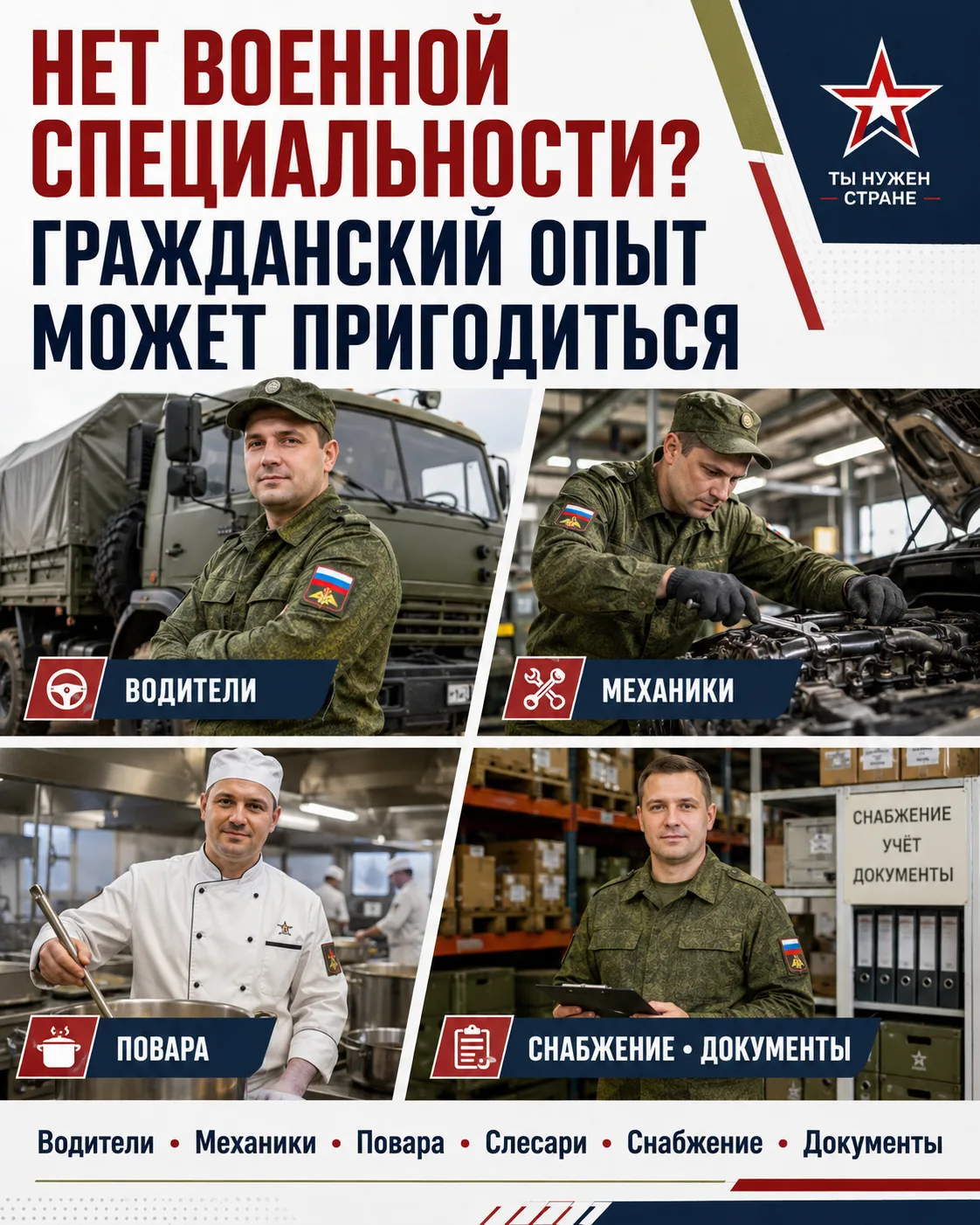 Можно ли рассматривать тыловую службу без военной специальности?