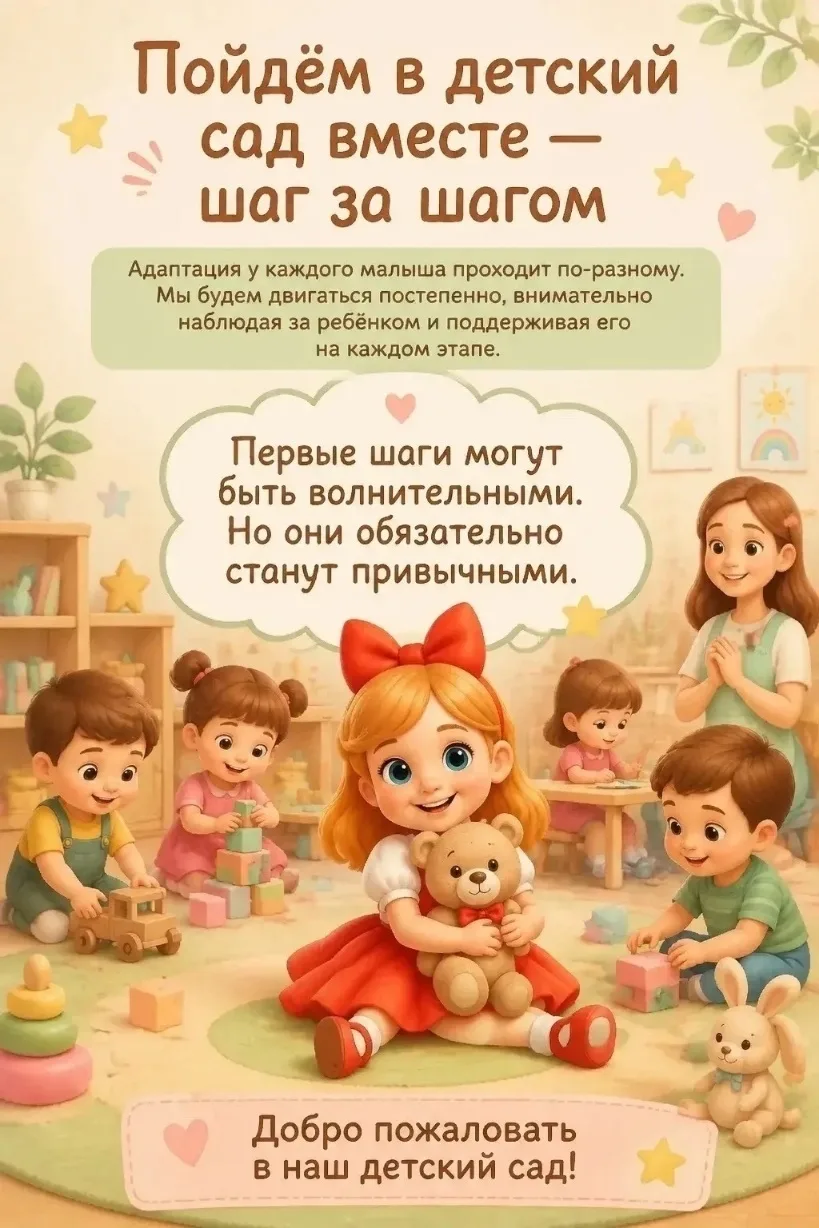 ПЕРВЫЙ ШАГ В ДЕТСКИЙ САД: КАК ПРОХОДИТ МЯГКАЯ АДАПТАЦИЯ