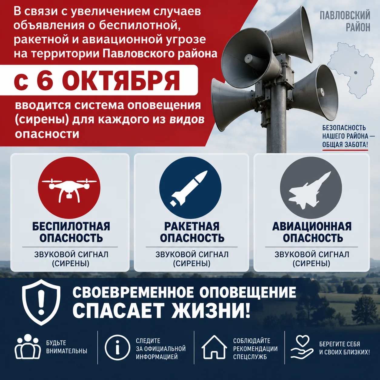 Глава Павловского района Роман Парахин объявил о запуске системы оповещения