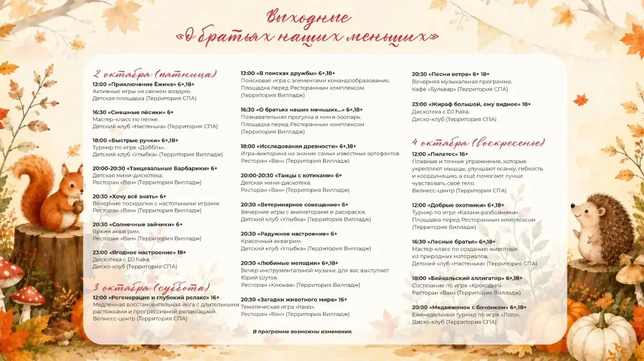 🍂 Каникулы начинаются — а значит, самое время отправляться в Артурс! 🐿️