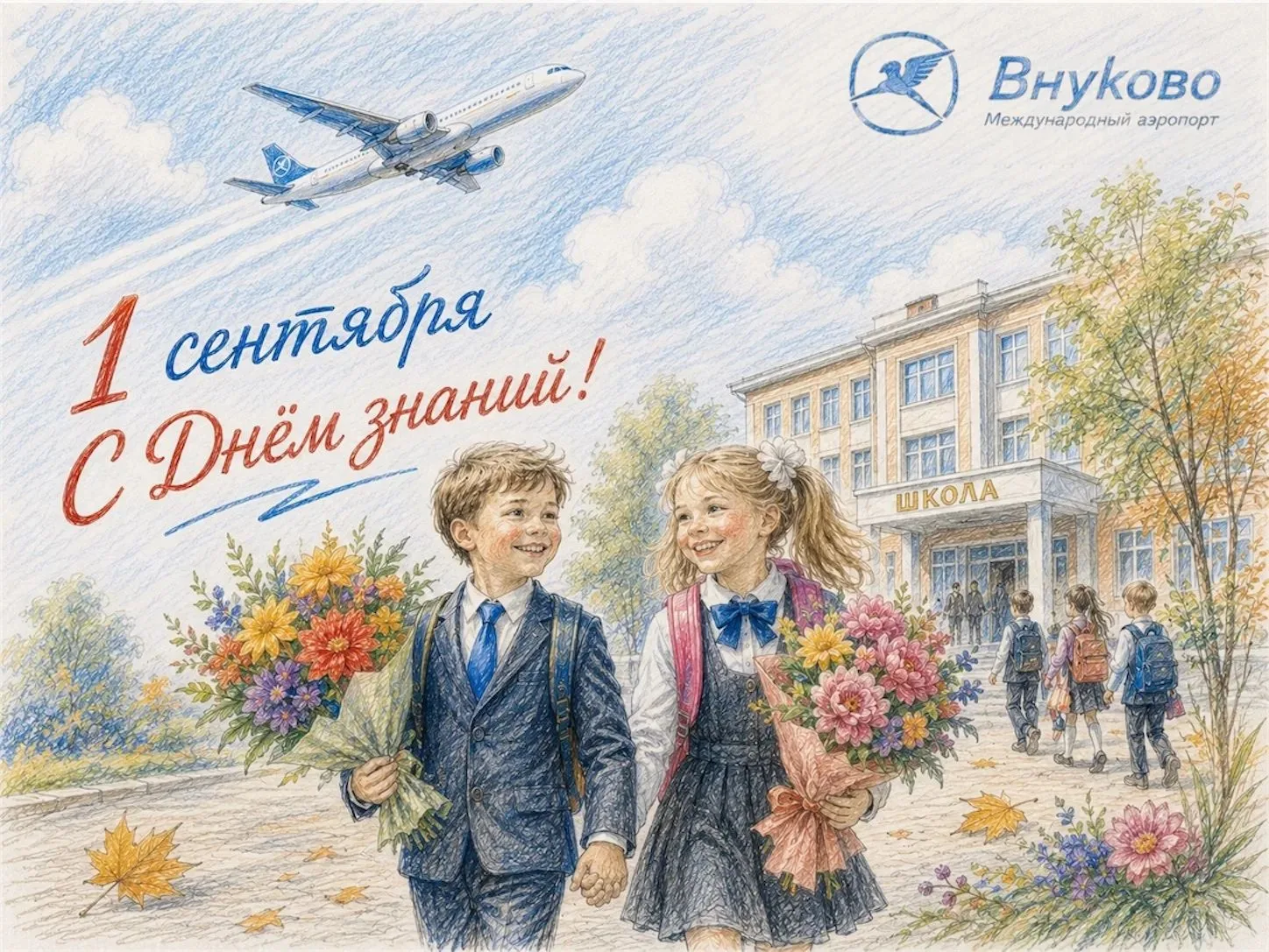 Тысячи бутонов ввезли в аэропорт Внуково перед Днем знаний