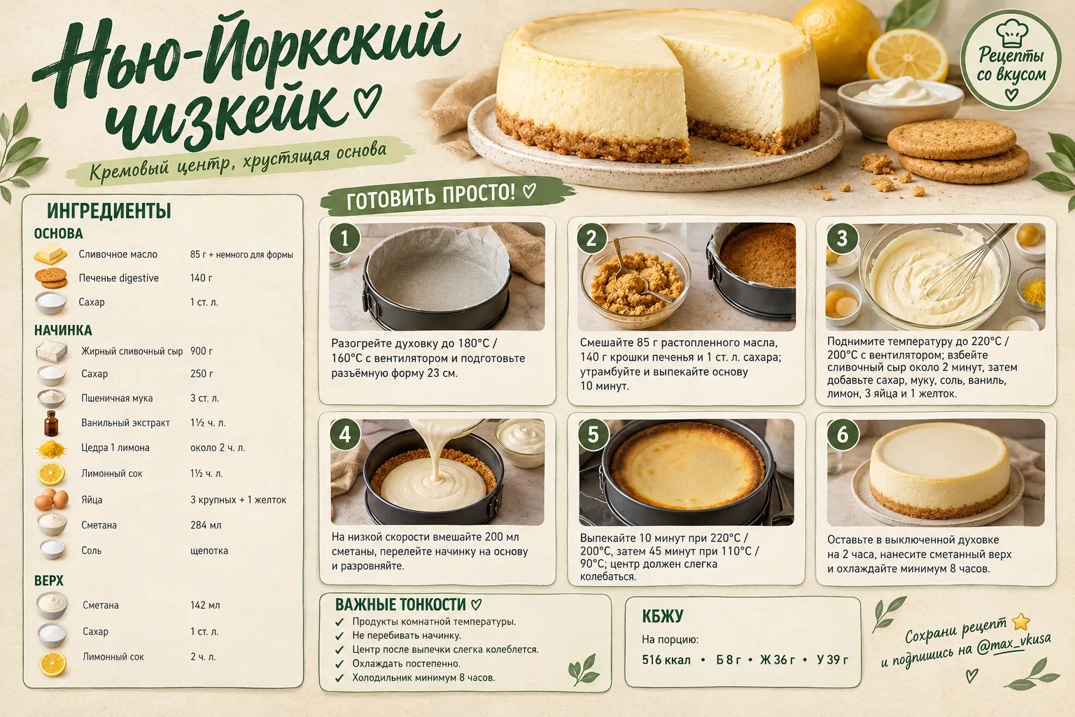 Чизкейк, который всегда получается