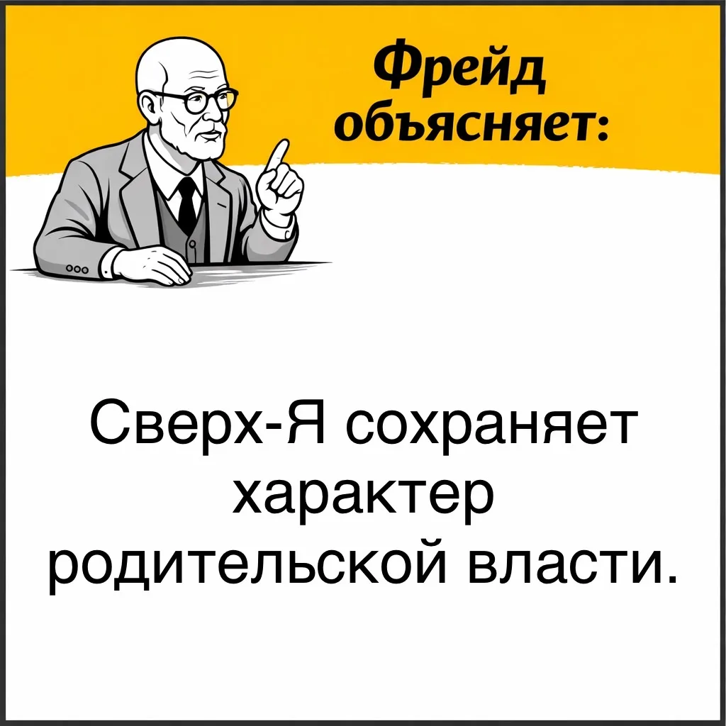 Наше Сверх-Я во многом сохраняет характер той родительской власти, под влиянием которой мы росли. Го
