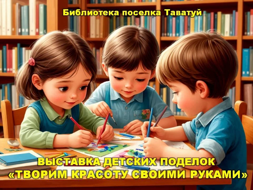 ВЫСТАВКА-КОНКУРС ДЕТСКИХ ПОДЕЛОК "ТВОРИМ КРАСОТУ СВОИМИ РУКАМИ"
 
С 15 июля по 6 августа в библиотек