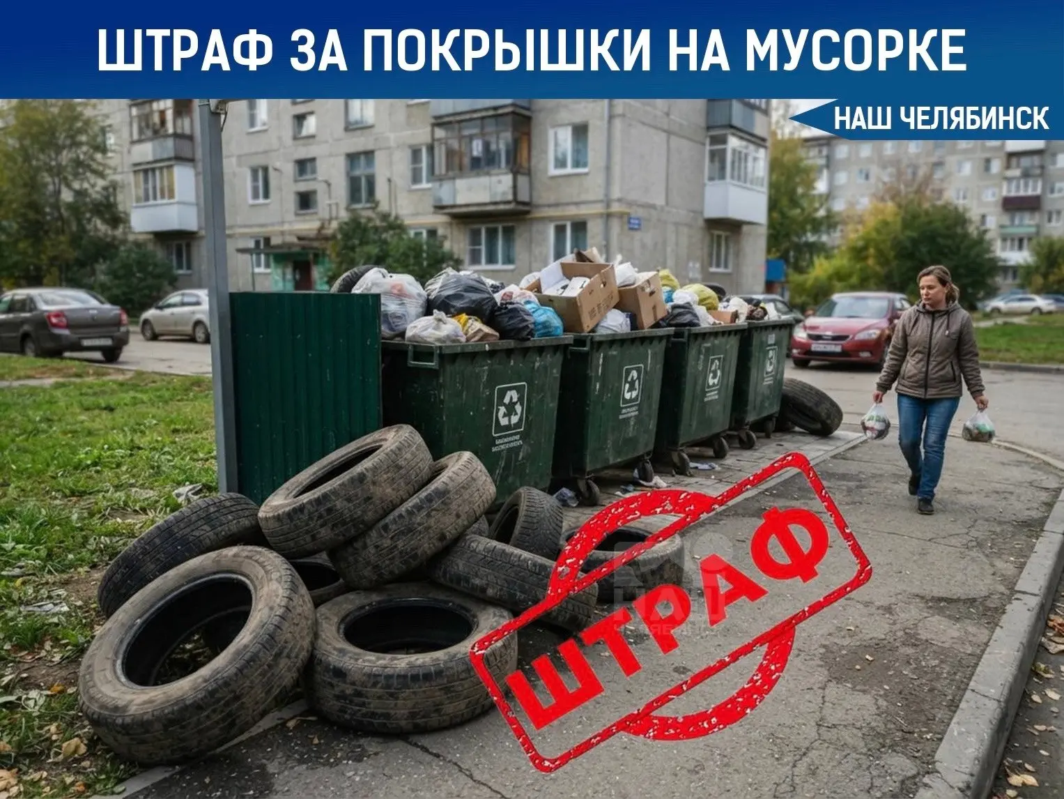 🛞 За выброшенные в баки покрышки начали штрафовать