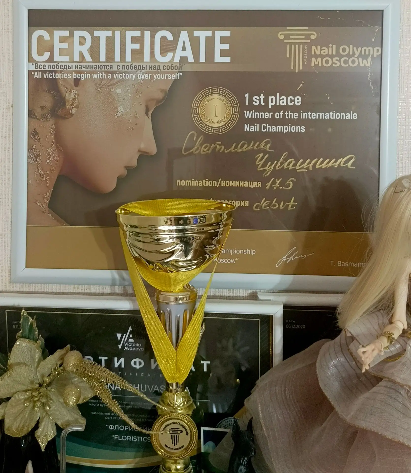 Плоскостная лепка "Цветочная фея" на аксессуаре для гаджета, 1 место на чемпионате в Мо...