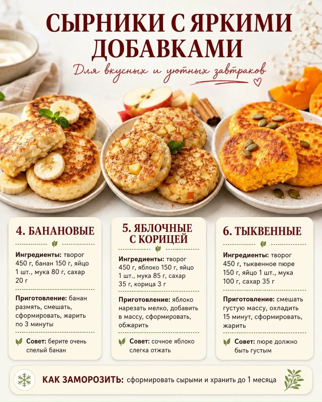 Сырники с разными добавками