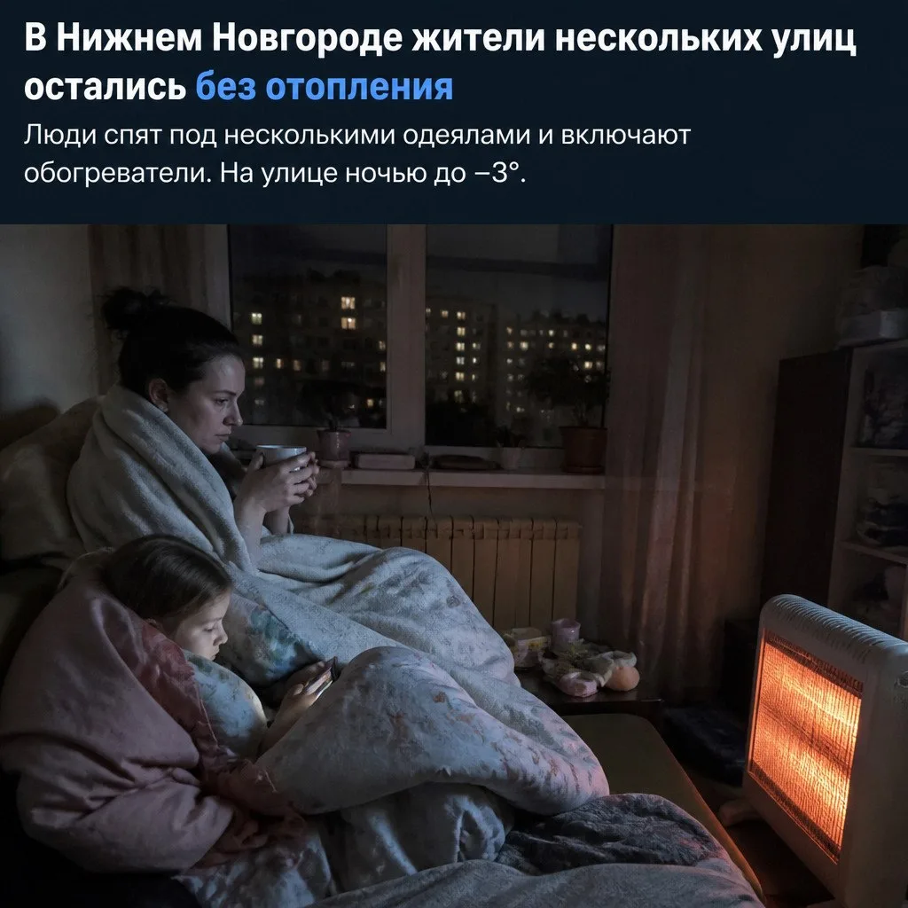 🥶 Несколько улиц Нижнего Новгорода остались без тепла