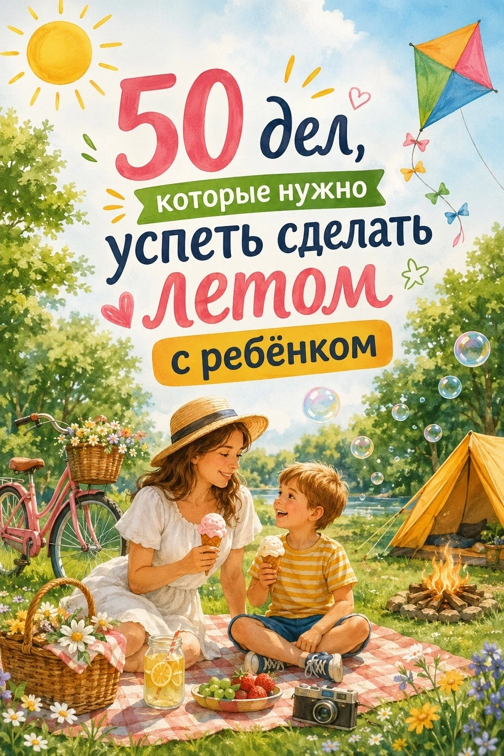 🌞 50 дел, которые нужно успеть сделать летом с ребёнком ☀️

Лето пролетает быстрее, чем кажется. Со