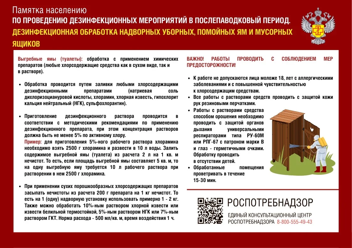 ☝🏻Памятка по проведению дезинфекционных мероприятий в послепаводковый период!