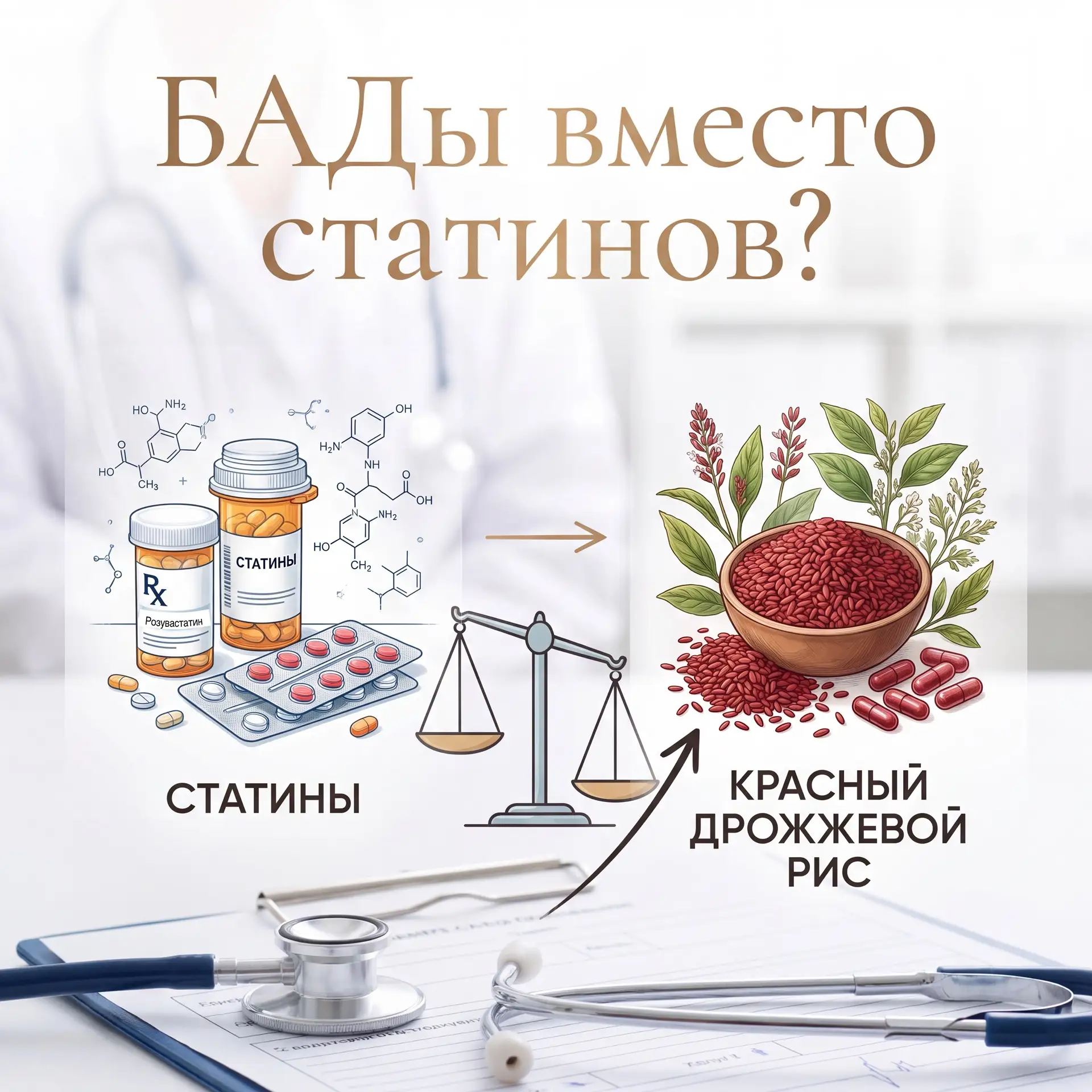 Замена статинов БАДами с красным дрожжевым рисом - неправильное и опасное решение

Красный дрожжевой