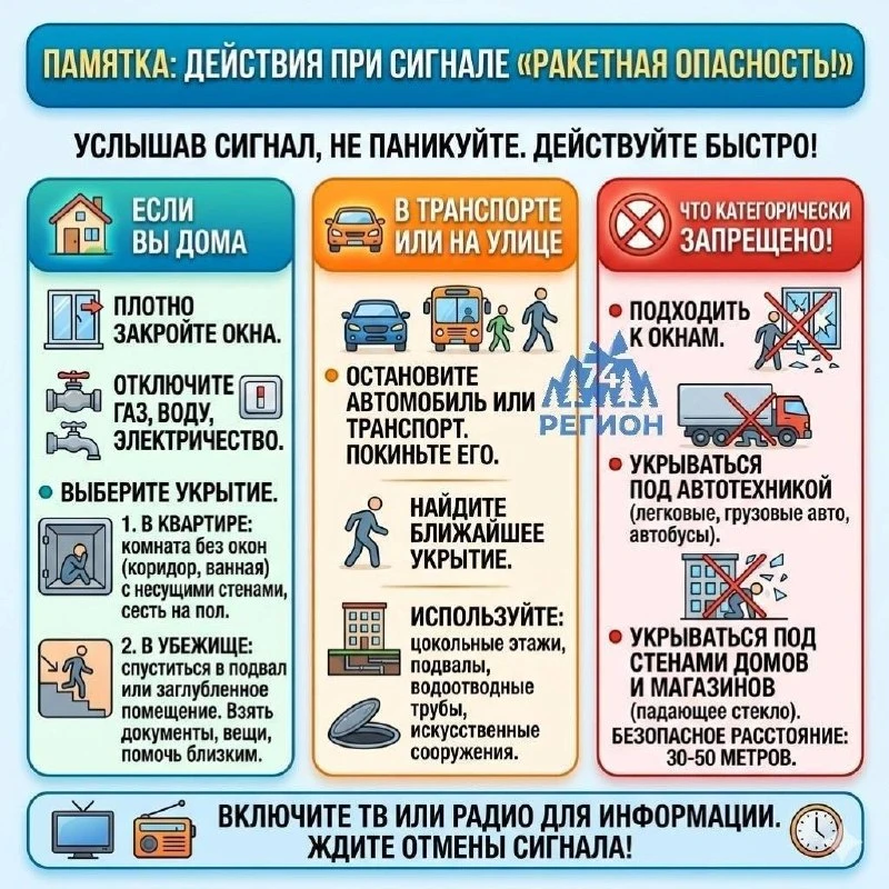⚡️Порядок действий по сигналу «Ракетная опасность»