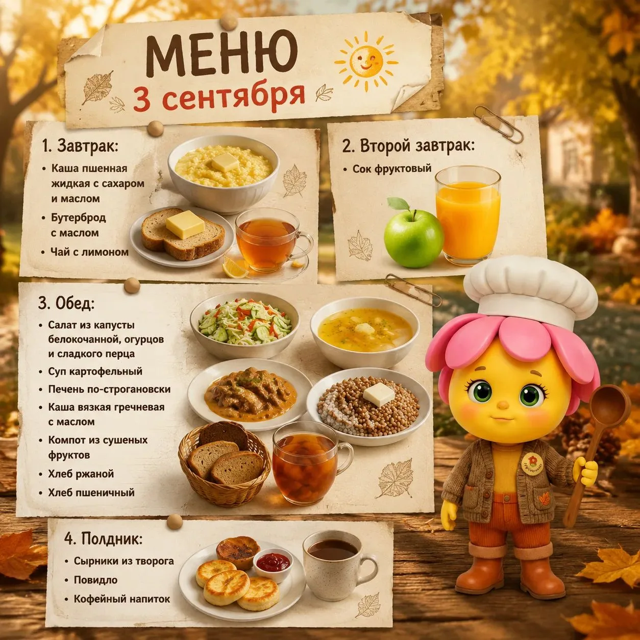 🍎 Наше меню на сегодня!