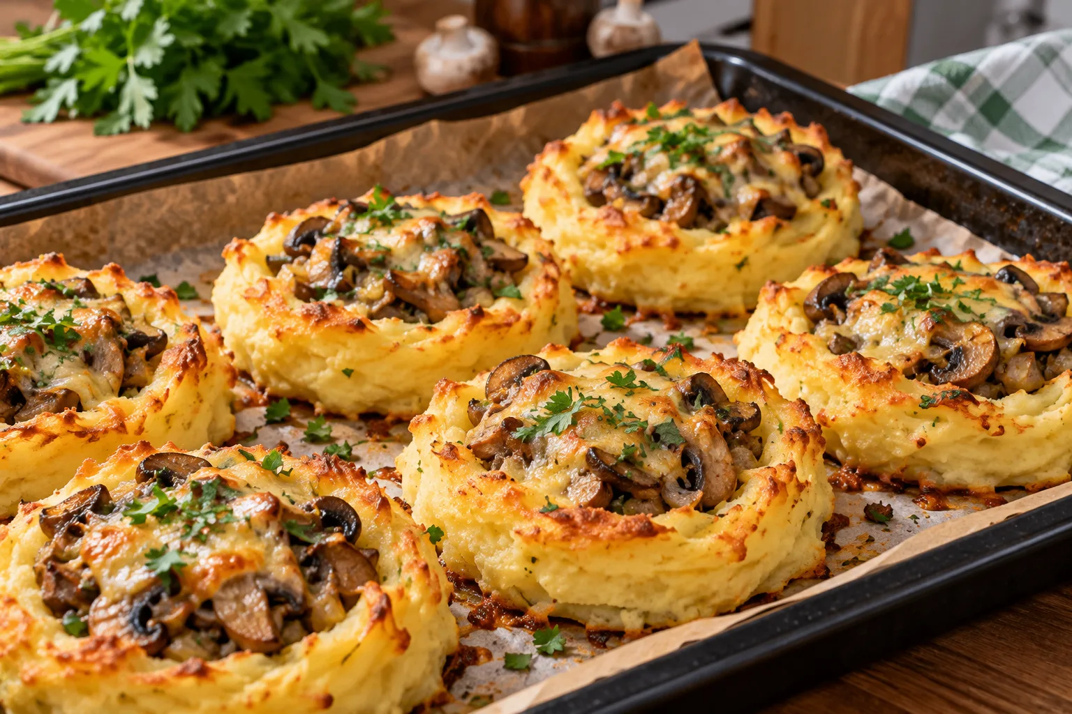 🍽️ «С ГРЯДКИ НА КУХНЮ»: КАРТОФЕЛЬНЫЕ ГНЁЗДА С ГРИБАМИ