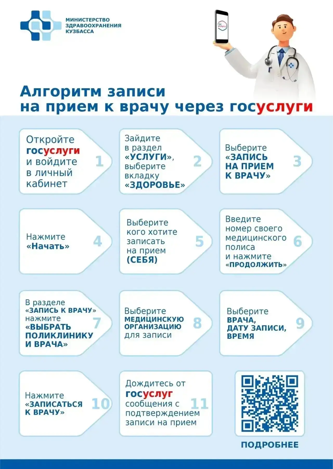 Алгоритм записи на прием к врачу через Госуслуги ☝