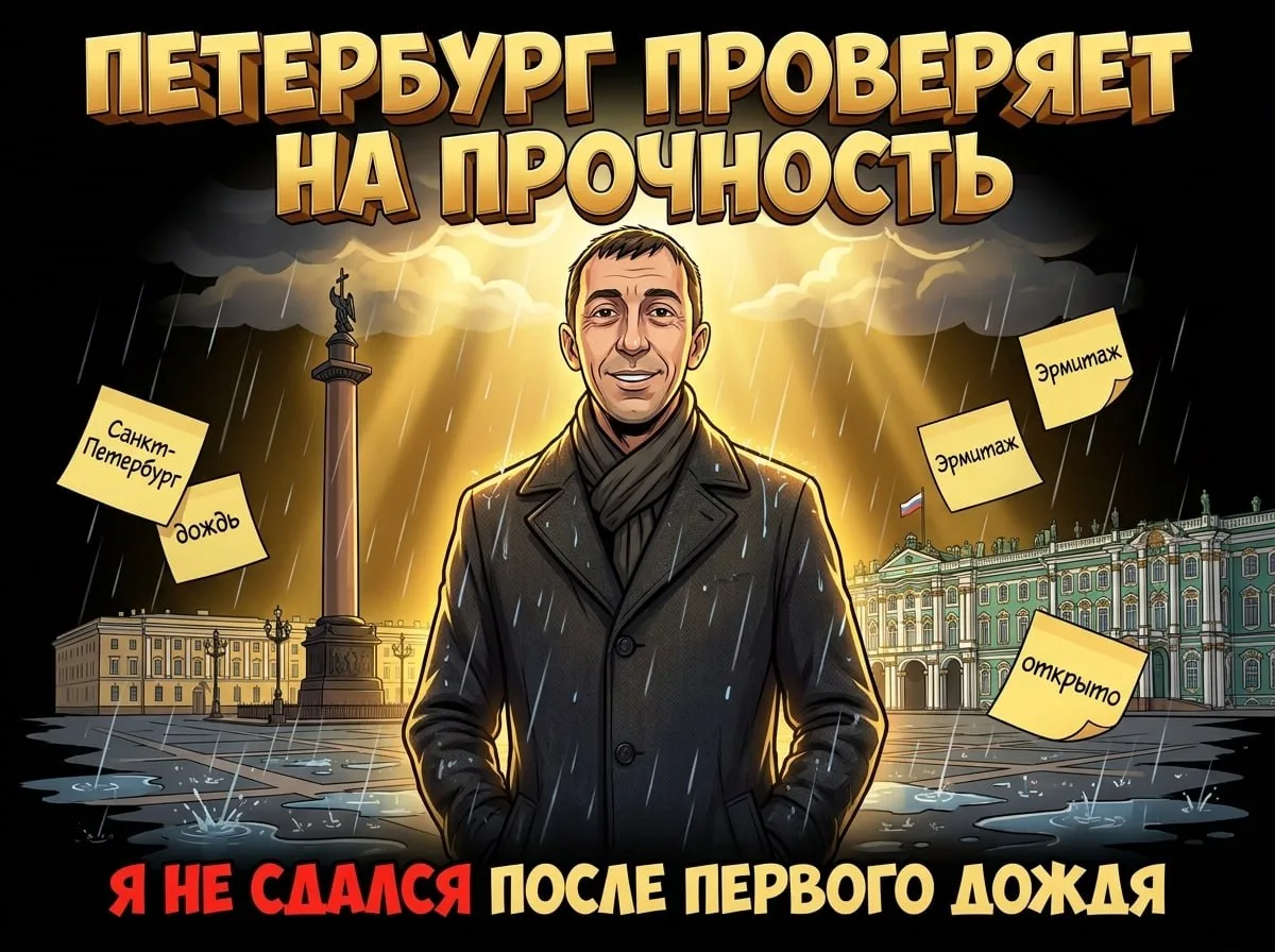 Петербург — это город который проверяет тебя на прочность.

Дождь. Ветер. Серое небо. И ты такой сто