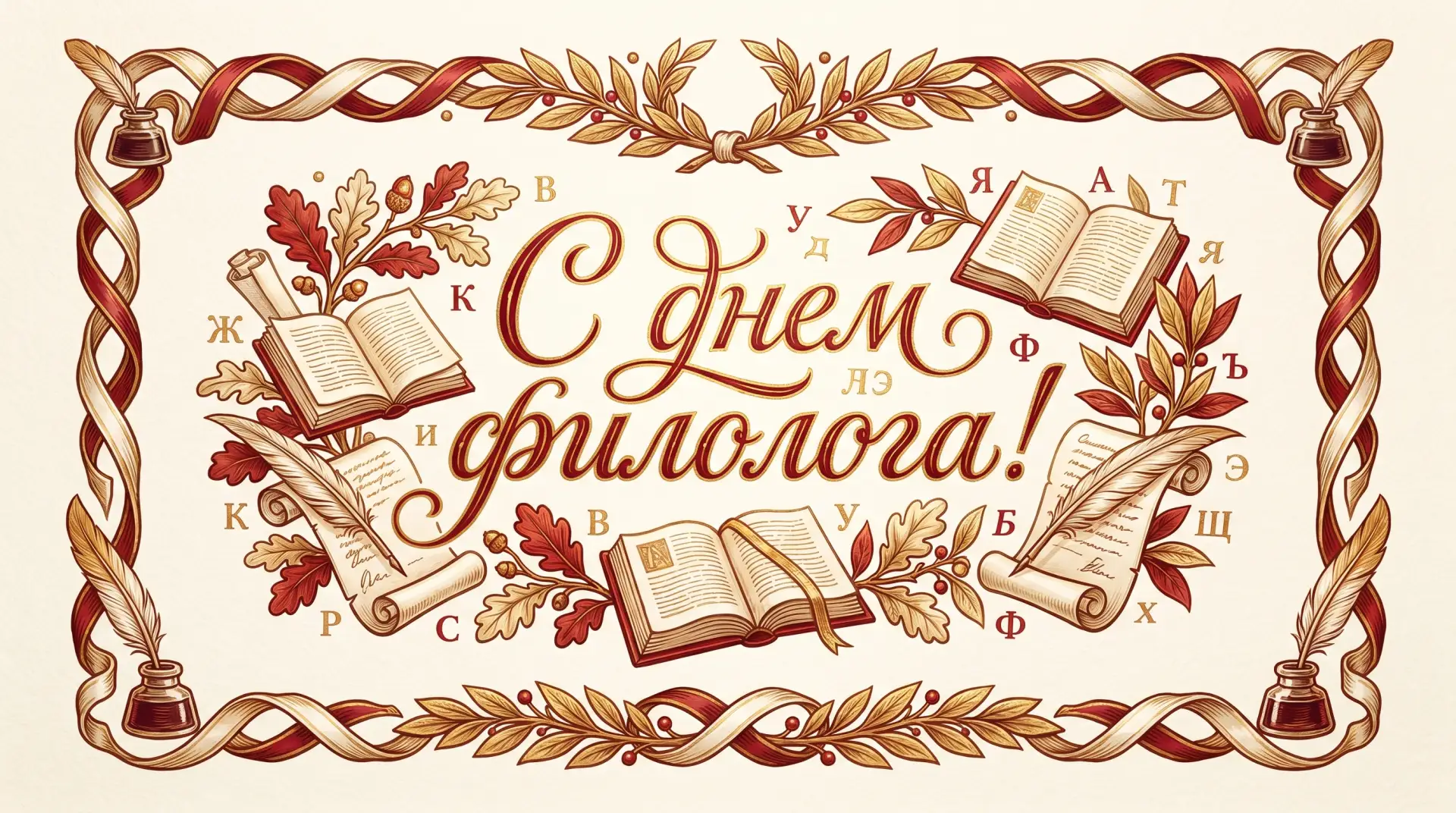 Дорогие филологи! Наш лицей сердечно поздравляет вас с профессиональным праздником! Бла...