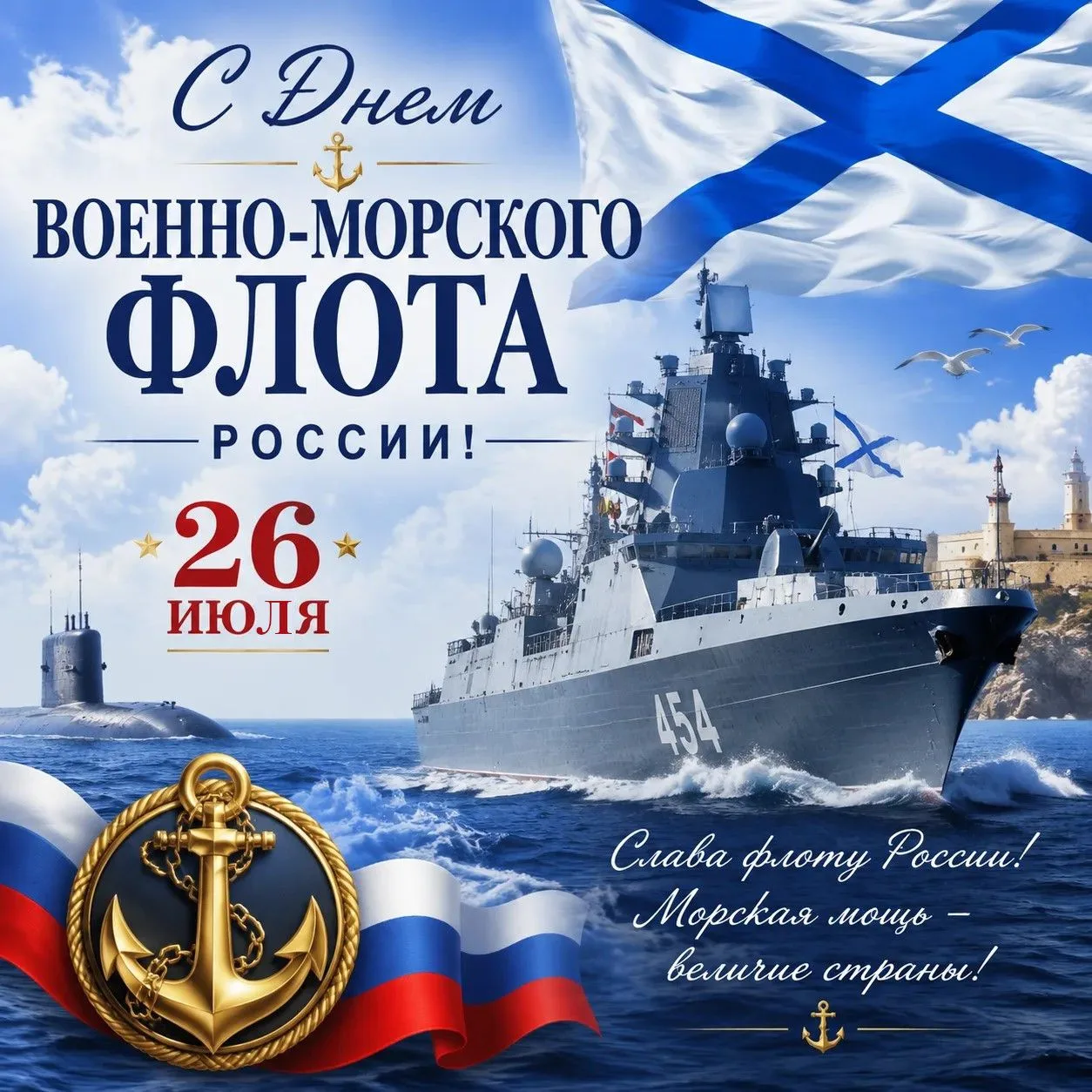 С Днем Военно-Морского Флота!
 
🛳 Сегодня мы чествуем тех, кто стоит на страже морских рубежей наше
