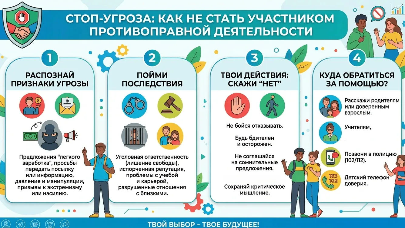Стоп-угроза: как не стать участником противоправной деятельности 🚫