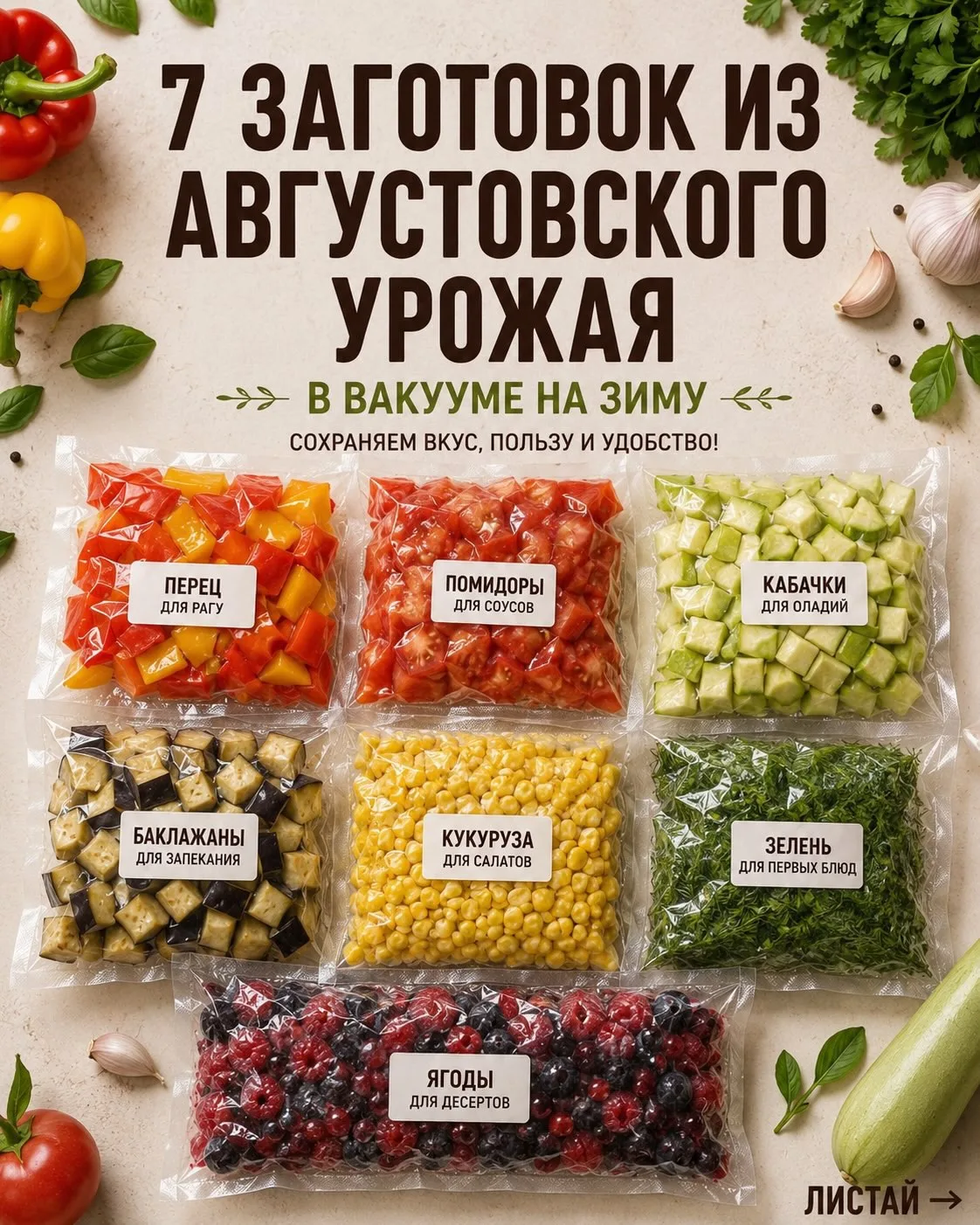 🌿 Август — время наполнять морозилку с умом!