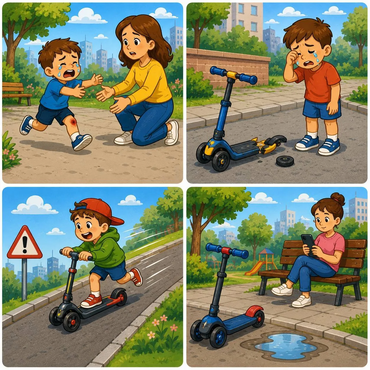 🛴 Безопасность детей при катании на самокате – ответственность взрослых
