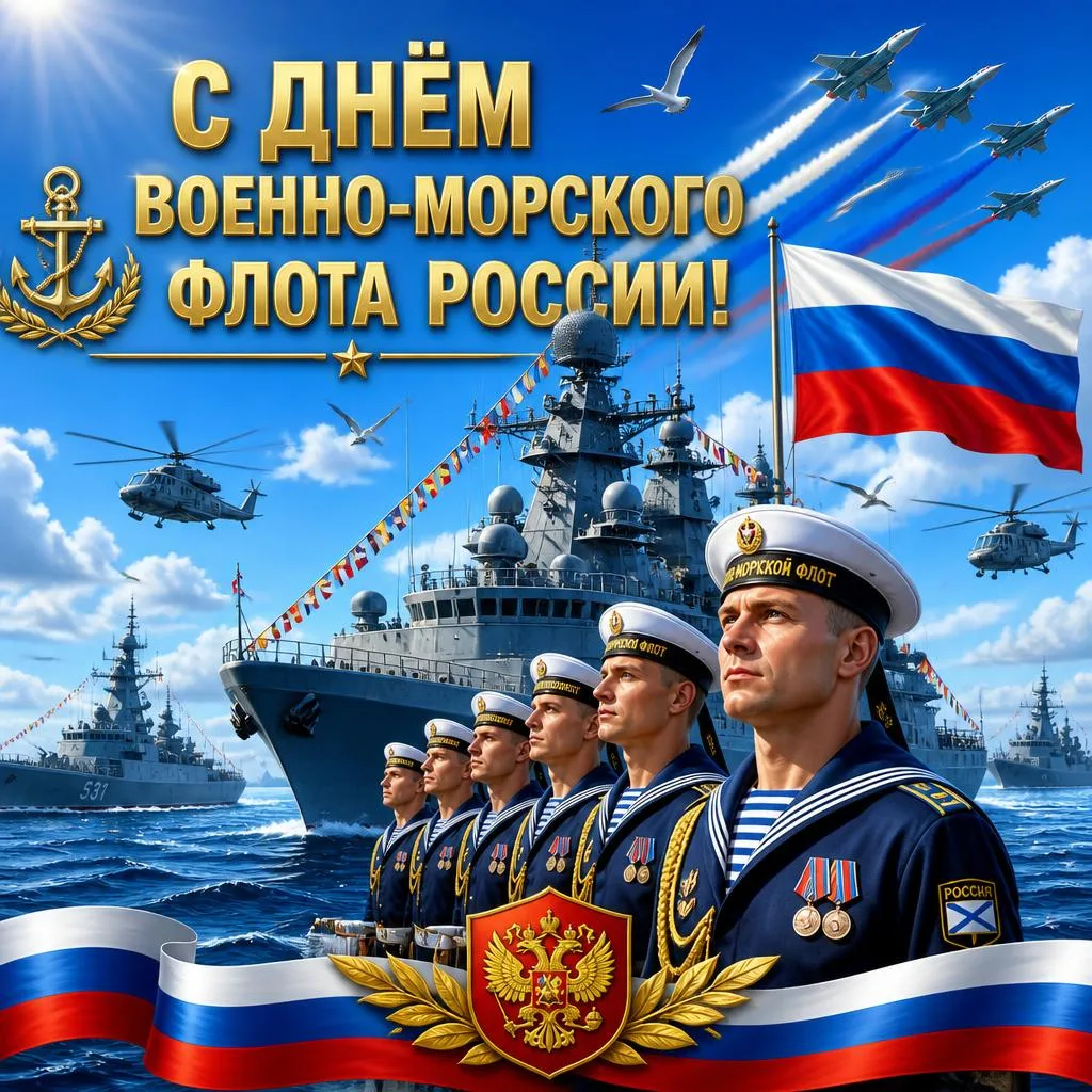 ⚓ С ДНЁМ ВОЕННО-МОРСКОГО ФЛОТА РОССИИ!
Друзья, сегодня знаменательный праздник — День Военно-Морског