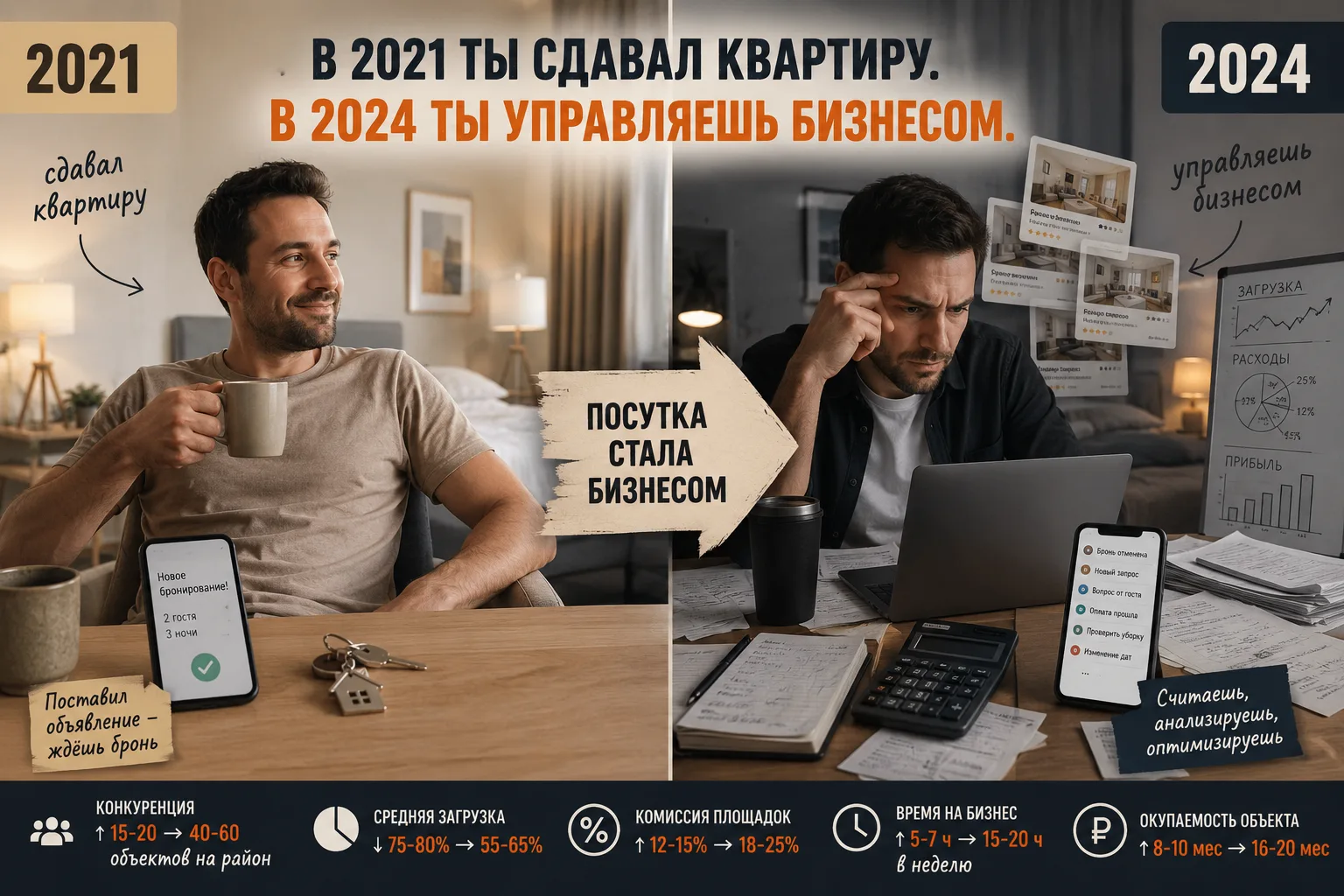 Тогда vs сейчас: что изменилось для собственника посуточной квартиры