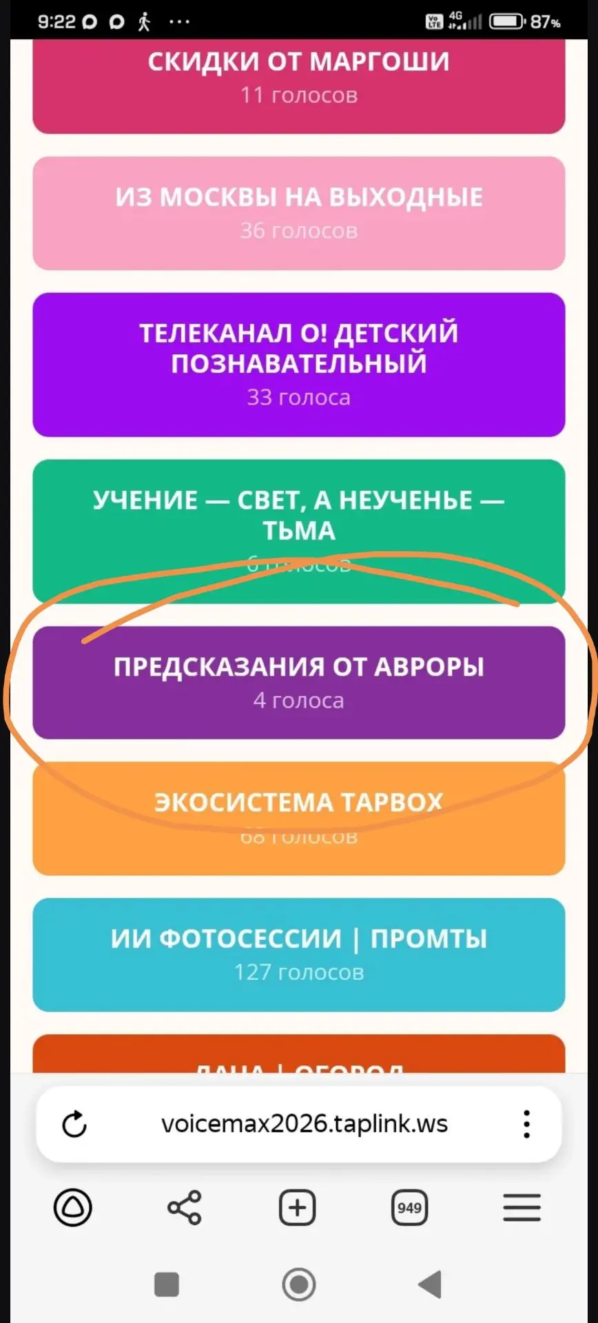 Ребят, кому не сложно, проголосуйте за мой канал Предсказания от Авроры
