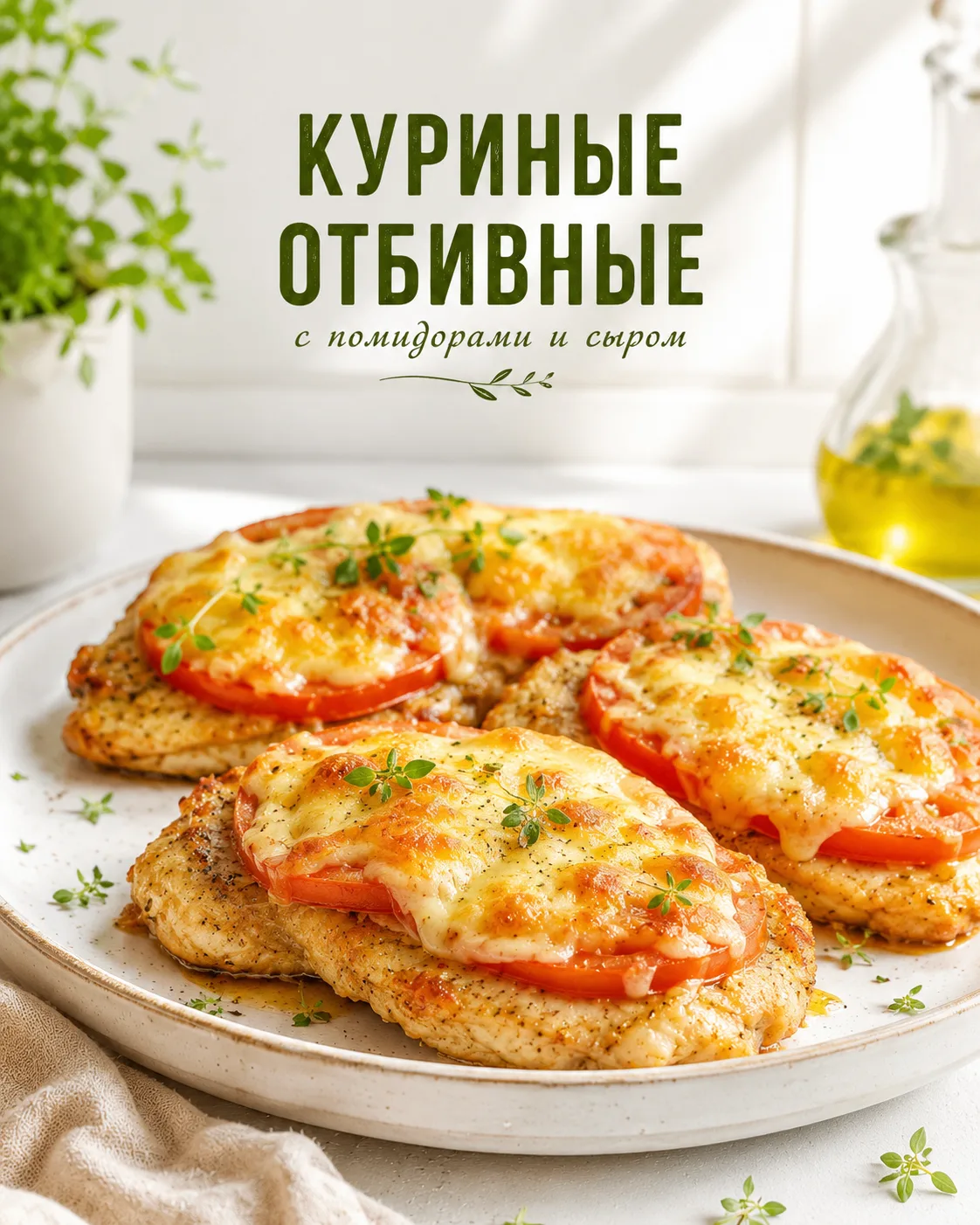 🍗 Куриные отбивные под помидорами и сыром