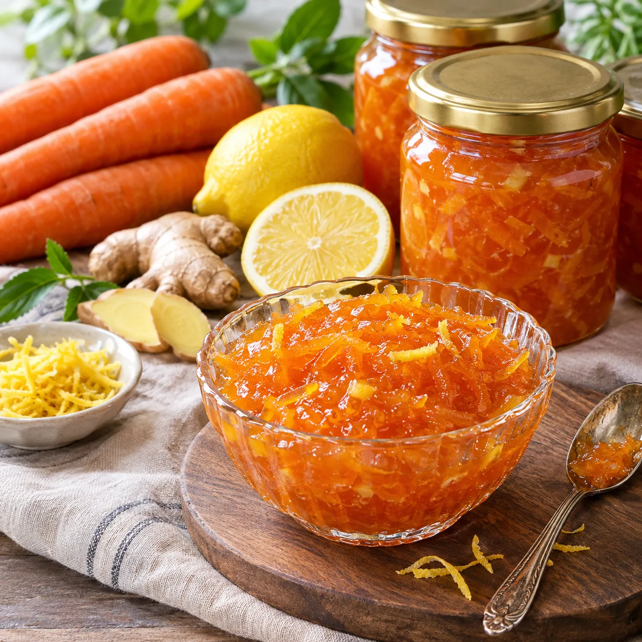Морковный конфитюр с лимоном и имбирём