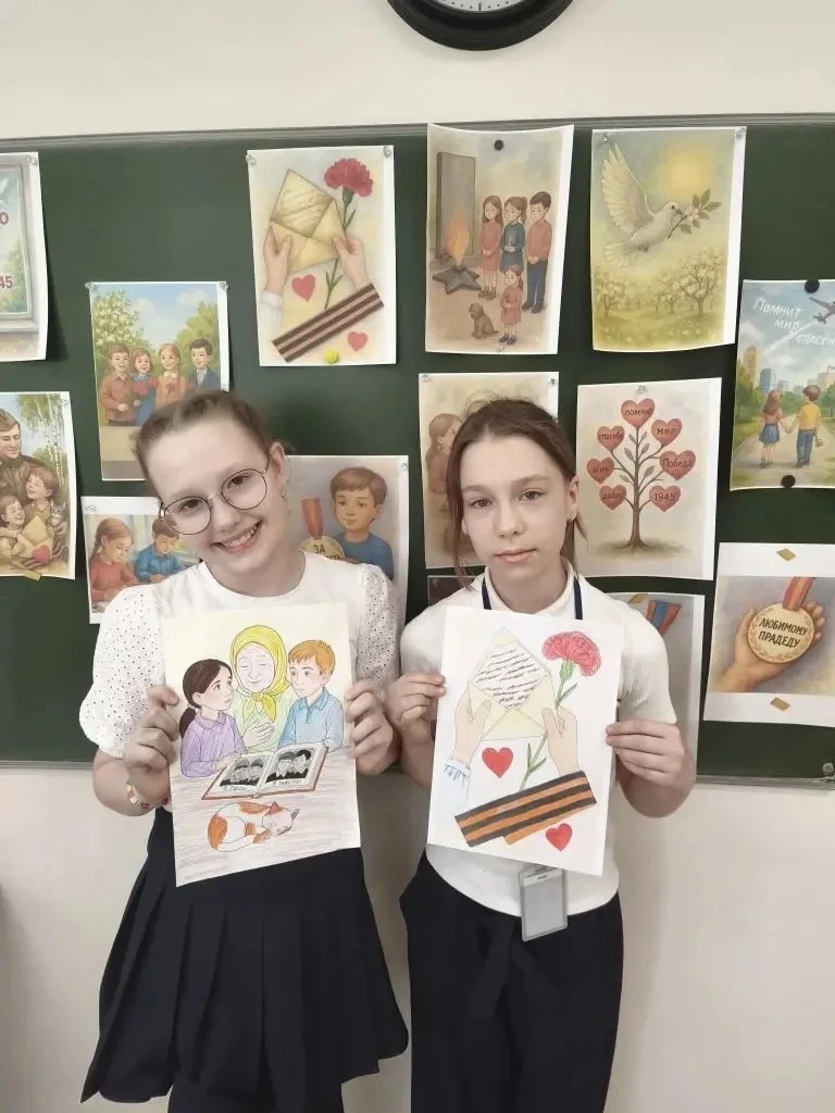 В Домодедовской школе №1 прошел творческий марафон памяти: юные художники зажгли «Салют Победы»  Обу