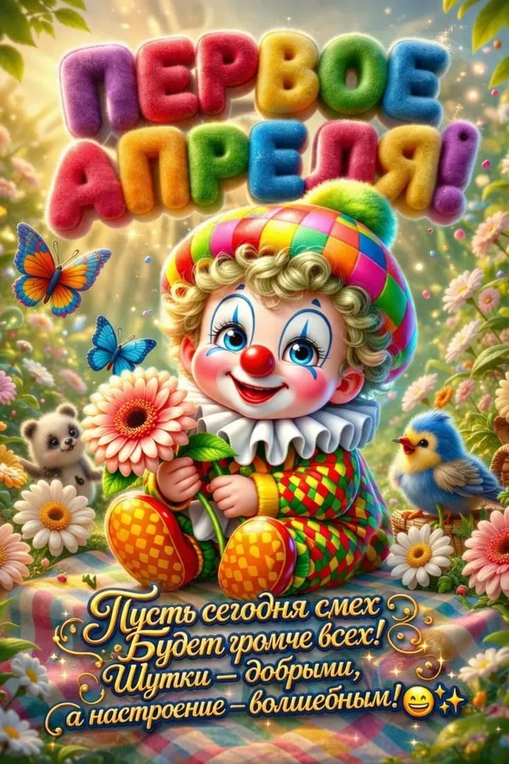 🎉 1 апреля — день шуток и улыбок! 😄🤡 Не верьте всему сегодня! 😜 Пусть этот день буд...
