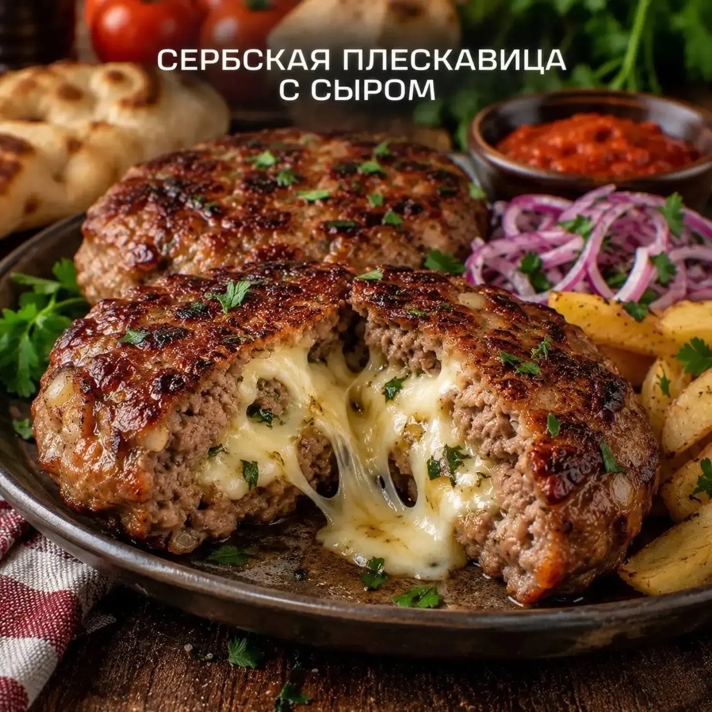 🥩 СЕРБСКАЯ ПЛЕСКАВИЦА С СЫРОМ