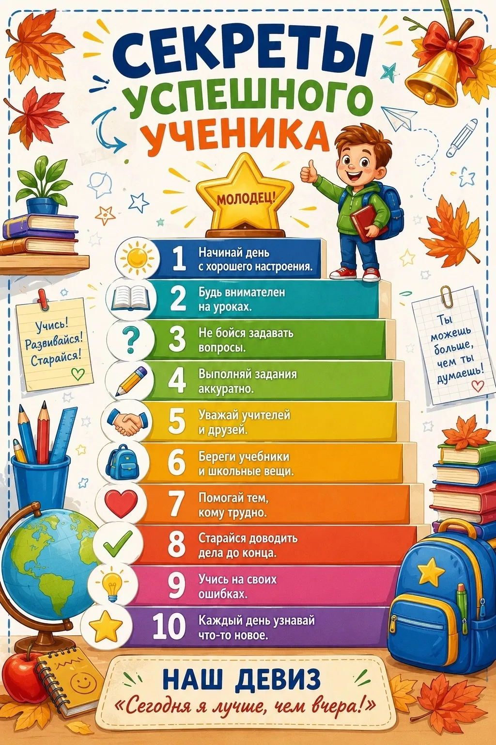 Секреты успешного ученика. Материал для оформления класса