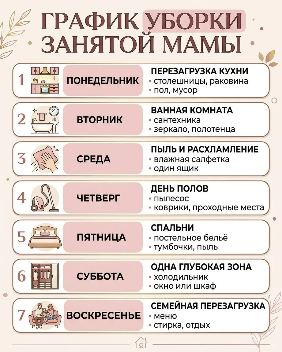 График уборки занятой мамы