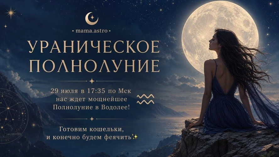 ⚡️УРАНИЧЕСКОЕ ПОЛНОЛУНИЕ⚡️

29 июля в 17:35 по Мск нас ждет мощнейшее Полнолуние в Водолее! Готовим 