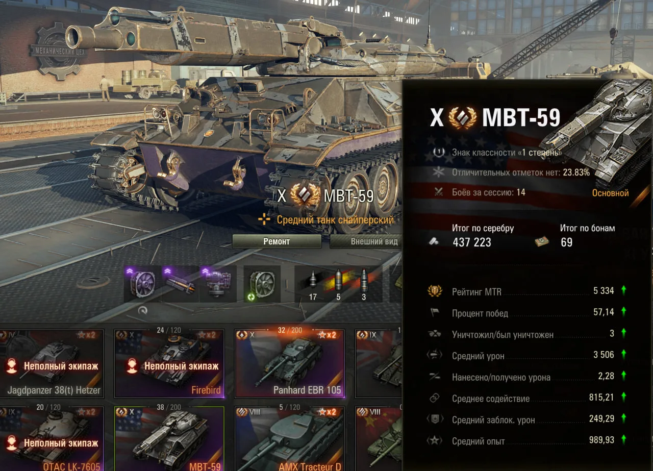 #введрихт MBT-59
танк неожиданно очень приятный.
точность - отличная, пробитие - отличное, увн есть,