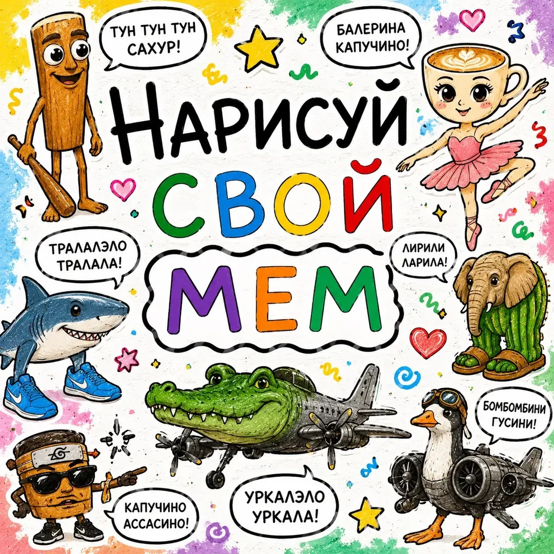 Рисуем свой мем 😎 😈